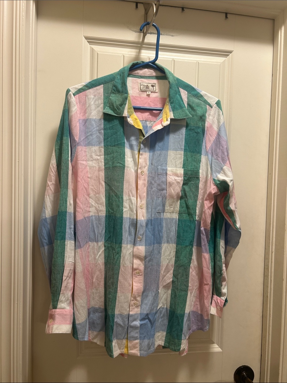 Millie resort & travel Pastel Check Long-Sleeve Shirt